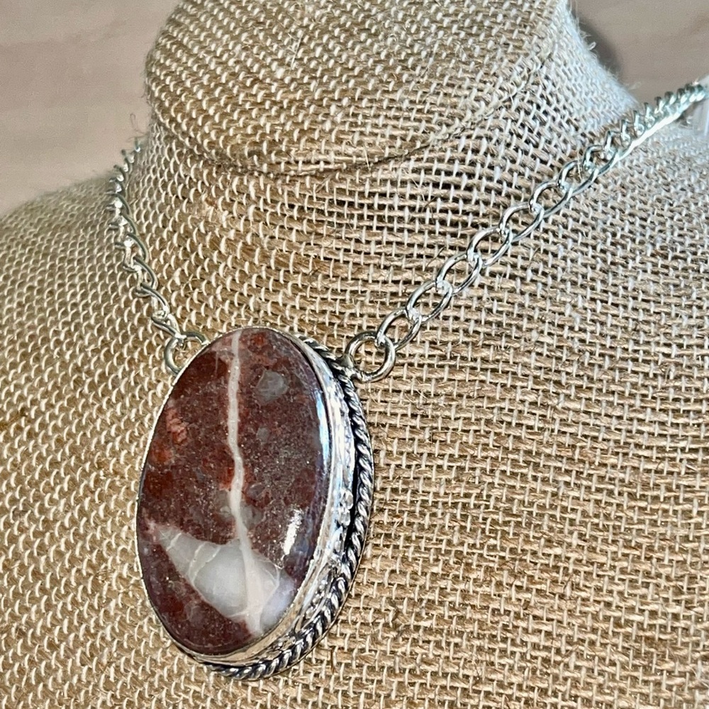 Coconut Jasper Pendant Necklace “Calming Stone” - Picture 9 of 14